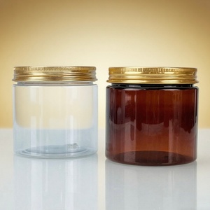 Color Customization 25g 30g 50g 100g 150g 200g 250g clear Frosted Amber <b>Plastic</b> Pet Cosmetic Cream <b>Jar</b> with Aluminum Caps - Product Image 5