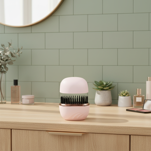 Portable <strong>Mini</strong> <strong>Hair</strong> Straightening Brush Fast Heating Travel <strong>Straightener</strong> Comb for Women with Cover Private Label OEM - Product Image 1