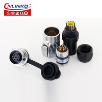 CNLINKO IP68 étanche prise et prise industrielle 7 broches électrique 12 volts câble cc connecteur M12