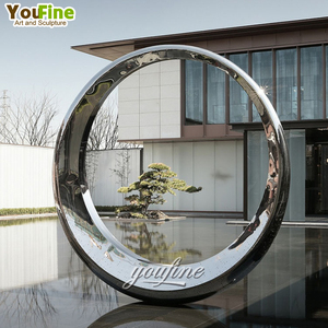YOUFINE Décoration de jardin d'extérieur, sculpture abstraite en acier inoxydable poli miroir, fabricants à vendre - Product Image 6