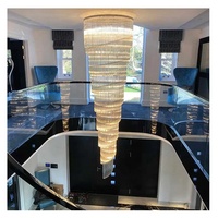 Lustre en cristal en spirale pour hall d'hôtel, lampes en cristal pour salon