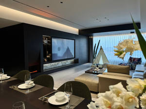 Modern Luxury Fireplace <strong>TV</strong> Cabinet <strong>Wall</strong> with Built-In Display Shelves <strong>for</strong> Living Room Entertainment, Storage &amp; Ambient Heating - Product Image 2