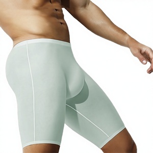 Short de bain décontracté pour homme, taille mi-haute, couleur unie, doublé, séchage rapide, respirant, taille élastique, style Wing-in - Product Image 3