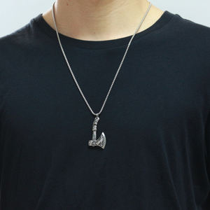 Colgante-Colgante con cabeza de Lobo celta, joyería de acero inoxidable, Punk, norte de Europa, Vikingo, Tomahawk, Colgante de hacha Nórdica - Product Image 4