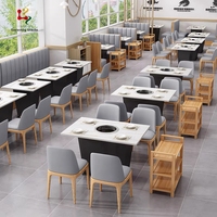 Banquette de restaurant moderne sur mesure, canapé deux places, gain de place, mobilier commercial