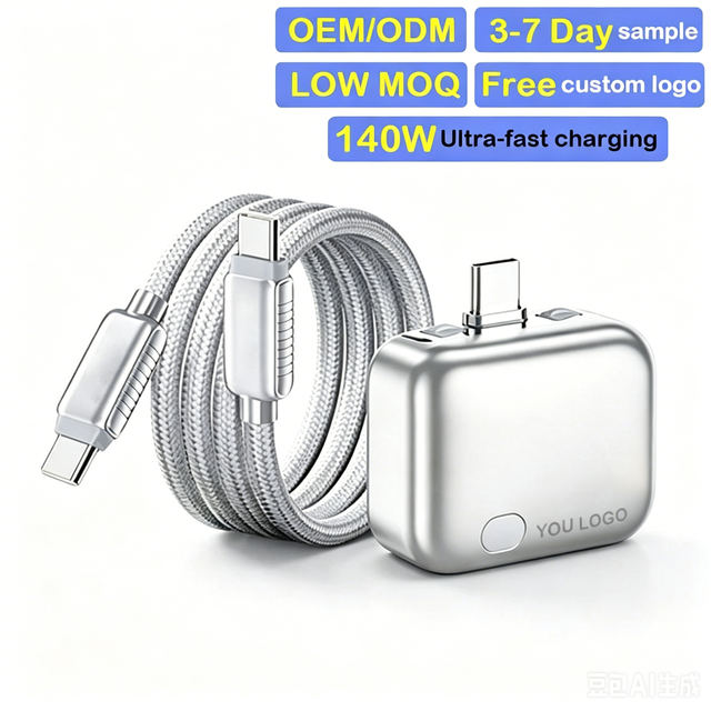 140W Auto-Eject 5A Fast Charger Cable Type-C AI Chip Overcharge Protection Smart Disconnect Full Charge for IOS Phones & Tablets
