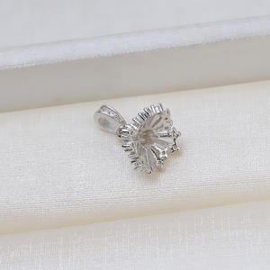 จี้เงินแท้ S925 สำหรับผู้หญิง พร้อมถาดเปล่าสำหรับไข่มุก 11-16 มม. อุปกรณ์ทำเครื่องประดับ DIY ไข่มุกแบบหลวม ผลิตภัณฑ์กึ่งสำเร็จรูป - Product Image 4