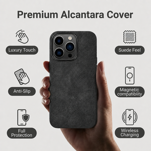 Funda para <span class=keywords><strong>iPhone</strong></span> 16 Pro, Auténtica Alcántara Italiana, Completamente Cubierta, Corte Láser de Precisión, Función Magnética, <span class=keywords><strong>Precio</strong></span> de Fábrica - Product Image 5