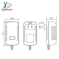 Adaptateur d'alimentation à découpage CA/CC 12V 3A 36W avec câble de 1m pour montage mural US, compatible DVR, caméra CCTV, bande LED