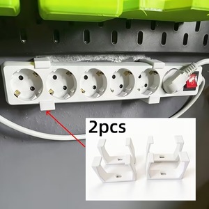 <b>White</b> Socket <b>Bracket</b> Set 6.1x4.6cm 3D Printed Single Side Wall Mount Cable Management Fixture - Product Image 3