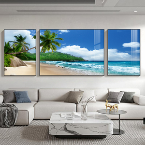 Tableau mural moderne imprimé sur toile à 3 panneaux, thème Plage et <span class=keywords><strong>Mer</strong></span>, pour décoration intérieure et salon - Product Image 3