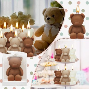 Bougies parfumées en cire de soja aromatique pour fête Souvenir de cadeaux mignons Cadeaux personnalisés Cadeaux de lapin Invités Bougies d'ours pour baby shower - Product Image 1
