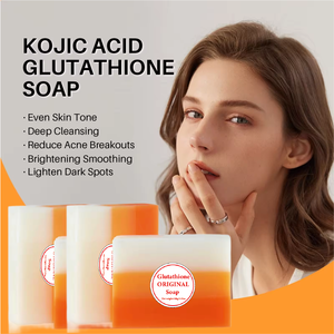 Anti Acne Turmeric <b>Soap</b> Bar Handmad Turmeric <b>Kojic</b> Acid <b>Soap</b> Essential Oil Face Bath Whitening <b>Soap</b> for the Skin Body - Product Image 1