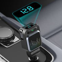 Transmetteur FM Bluetooth multifonctionnel pour voiture avec écran numérique 84W, lecteur de musique, appels mains libres, chargeur rapide rétractable PD 45W