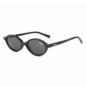 Gafas de Sol Ovaladas Negras de Lujo para Mujer 2026, Gafas de Sol Personalizadas con Protección UV para Hombre, Gafas de Sol de Acetato con Logotipo - Product Image 1