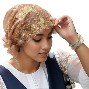 Pañuelo Interior Musulmán YASEEN para Mujer, Suave, Elástico, de Encaje, Ecológico, Transpirable, para Todas las Estaciones, Pañuelo Elástico para la Cabeza - Product Image 3