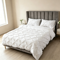 Ensemble de literie moderne personnalisé pour lit Queen Size, collection de literie à fronces, microfibre pour hôtel, ensemble de housse de couette douce en 3 pièces