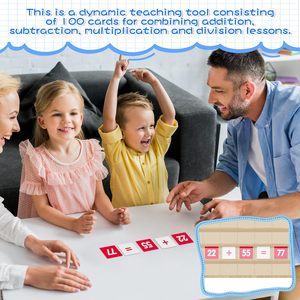Tabla de bolsillos con números del 1 al 100, 9x9 pulgadas, material PP, para niños, aula, hogar, herramienta de aprendizaje de matemáticas - Product Image 4
