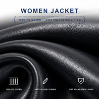 Veste en similicuir PU noir pour femme, col zippé, poches latérales, coupe ample, manches longues, style streetwear, manteau d'extérieur, fabrication sur mesure