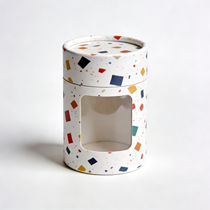 Wholesale Eco Friendly Kraft Paper Cylinder Tube With Transparent PVC Window Custom Logo Printed Size <b>Round</b> Packaging <b>Box</b> - Product Image 1