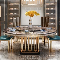 Mobilier de salle à manger nouveau design de table à manger pour restaurant ensemble de table à manger ronde tables d'hôtel en marbre noir