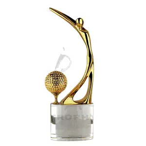 Sports Golden Metal Golf Products Awards and Customized Design Golf Trophies for Home Decor