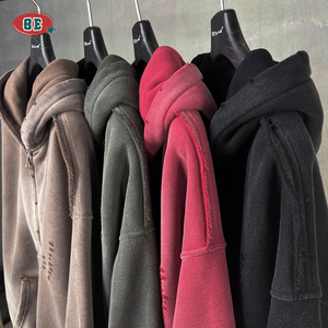 Rửa Axit Cổ Điển Phù Hợp Với Áo Người Đàn Ông 400gsm Biểu Tượng Tùy Chỉnh Thêu Crew Cổ Bỏ Vai Quá Khổ Áo Thun In - Product Image 3