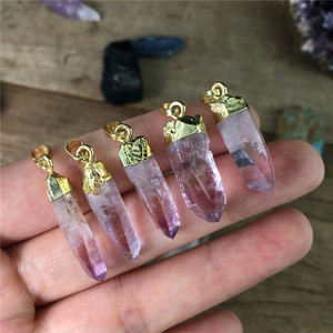 LS-E1239 Raw Vera Cruz <strong>Amethyst</strong> <strong>Necklace</strong>, Raw Gemstone Jewelry February Birthstone <strong>Necklace</strong> - Product Image 2