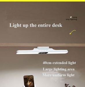 New USB Rechargeable Long Magnetic Infinitely Dimming Eye protection Touch Reading Light Bedside <b>LED</b> <b>Clock</b> Desk Lamp for Bedroom - Product Image 5