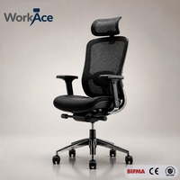 Chaise de bureau ergonomique en maille avec double dossier, certifiée BIFMA CE, pour projets de bureau, vente en gros, confortable et durable