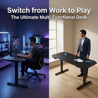 Bureau de jeu ergonomique motorisé en acier inoxydable AOR, table d'ordinateur extensible avec 3 niveaux de mémoire, protection contre la surchauffe, design moderne