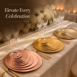 Assiette de Présentation Ronde Multicolore en Métal pour Mariage, Luxe Or Argent, Assiette de Banquet en Acier Inoxydable Poli Miroir, Assiette de Dîner - Product Image 2