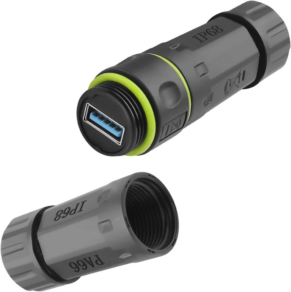 YPM20-USB3-A IP68 Waterproof USB 3.0 Female to Female Pass Through Extension Coupler