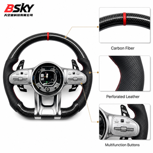 Volante Deportivo de Fibra de Carbono de Alta Calidad para <span class=keywords><strong>Mercedes</strong></span>-Benz C E S CLA <span class=keywords><strong>G</strong></span> <span class=keywords><strong>LA</strong></span> GLC GLE <span class=keywords><strong>G</strong></span> LS W205 W213 W222 W177, en Cuero - Product Image 6