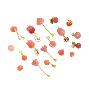<span class=keywords><strong>Ciondolo</strong></span> in Sale Naturale di Nan Hong, Baccello di Loto, Gatto Portafortuna, Pesca e Lampone, Orecchino - Product Image 5