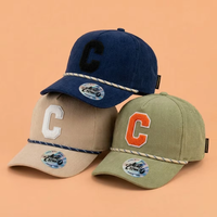 Casquette de baseball en velours côtelé avec logo brodé sur tissu éponge personnalisé, nouvelle mode, casquette de baseball brodée en chenille