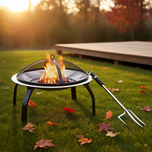 Brasero et barbecue D0100HHRX3J en acier inoxydable 22 x 22 x 19,3, portable pour l'extérieur, à bois, avec pique-foyer - Product Image 2