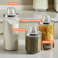 WANUO Ensembles de contenants alimentaires hermétiques de différentes tailles, bocaux de conservation des aliments de cuisine avec contrôle facile du débit de versage