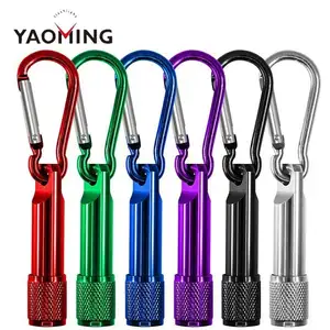 factory direct Aluminum Alloy Torch Promotion gift led with Carabiner Ring Keyrings Key Chain mini LED Flashlight