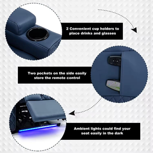 <span class=keywords><strong>Fauteuil</strong></span> inclinable électrique en cuir Meimin pour cinéma maison, pivotant, avec massage intégré, pour un confort optimal - Product Image 5