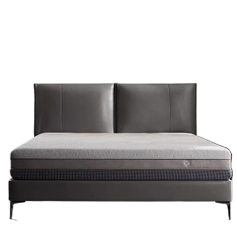 8H JMP2 Ensemble de meubles de chambre à coucher au design simple de haute qualité cadre de lit à plateforme lits doubles modernes en cuir king size de luxe