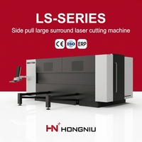 Machine de découpe laser à fibre HONGNIU haute précision, précision de 0,05 mm, découpeuse laser CNC pour métal, modèle 3015 à tirage latéral fermé