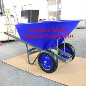 WH9600-1 двухколесная тачка, большой, 200 л, 210 л, пластиковый лоток емкостью 10 КБ-Ф, 200 л, двухколесная тачка с металлической конструкцией - Product Image 2