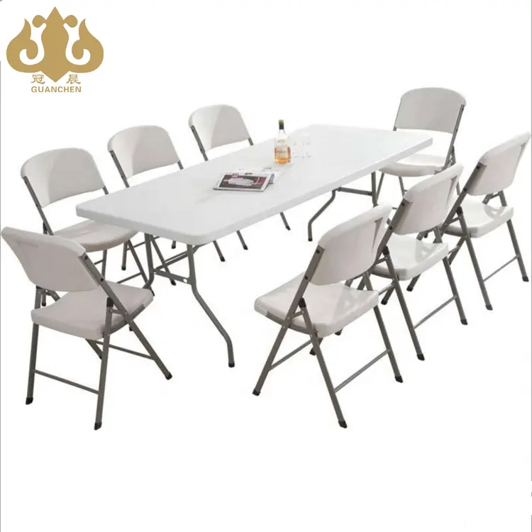 Venta caliente mesa de comedor y silla plegable ronda cena de mesa de banquete