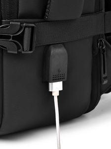 Large Capacity Expandable Waterproof USB Charging Anti-Theft Smart Business Laptop <b>Backpack</b> Zipper Closure Oxford Polyester - Product Image 2