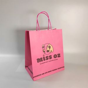Sac en papier kraft brun avec poignées, personnalisé avec logo, recyclé, pas cher, pour l'épicerie et l'emballage - Product Image 1