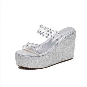 รองเท้าแตะรัดส้นผู้หญิงแฟชั่นฤดูร้อน 2023 ระบายอากาศได้ดี ส้นสูงพิเศษ ดีไซน์เซ็กซี่ วัสดุ PVC - Product Image 5