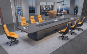 Phòng họp văn phòng hiện đại 14 16 18 20 22 chỗ ngồi sang trọng thông minh hình vuông bàn họp gỗ lớn dài dành cho giám đốc điều hành - Product Image 2