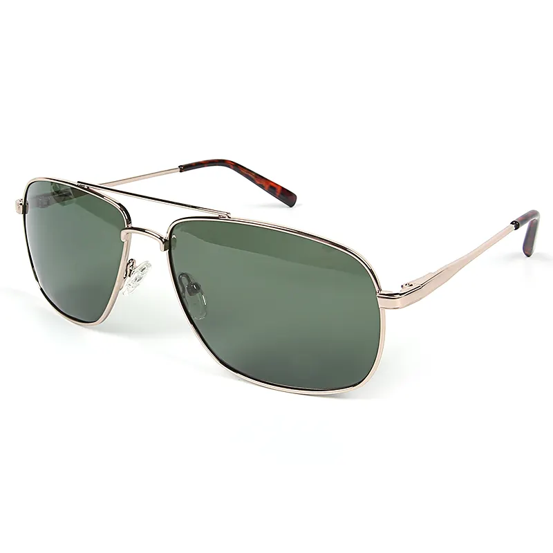 Gafas de sol polarizadas con montura de Metal personalizadas, lentes verdes de bajo precio, venta al por mayor