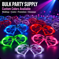 Lunettes LED Cœur Lumineuses en Gros – Montures Cœur Ouvertes pour Fêtes, Concerts, Festivals et Événements en Boîte de Nuit, Disponibles en 5 Couleurs
